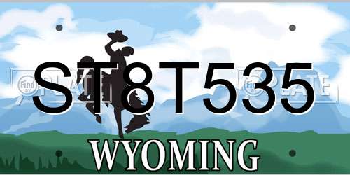 ST8T535 Wyoming License Plate