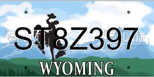 ST8Z397 Wyoming License Plate
