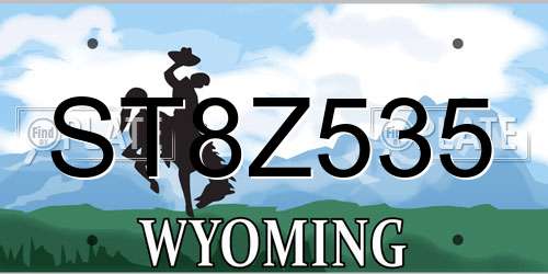 ST8Z535 Wyoming License Plate