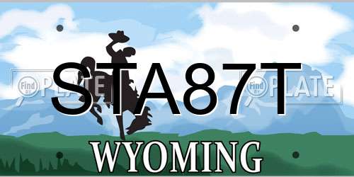 STA87T Wyoming License Plate