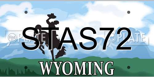 STAS72 Wyoming License Plate