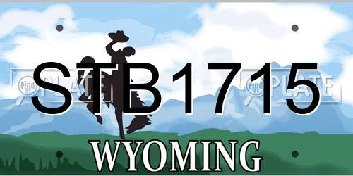 STB1715 Wyoming License Plate