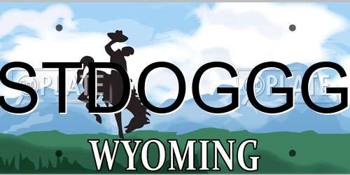STDOGGG Wyoming License Plate