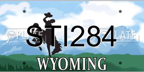 STI284 Wyoming License Plate