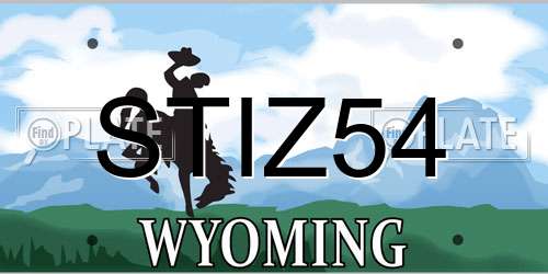 STIZ54 Wyoming License Plate