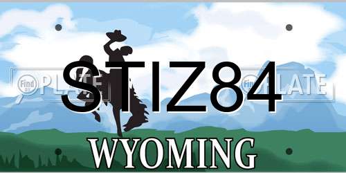 STIZ84 Wyoming License Plate