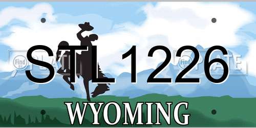 STL1226 Wyoming License Plate