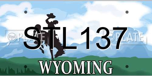 STL137 Wyoming License Plate