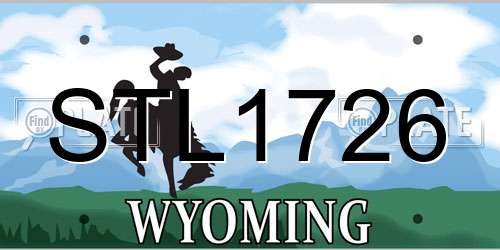 STL1726 Wyoming License Plate