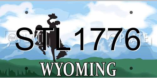 STL1776 Wyoming License Plate