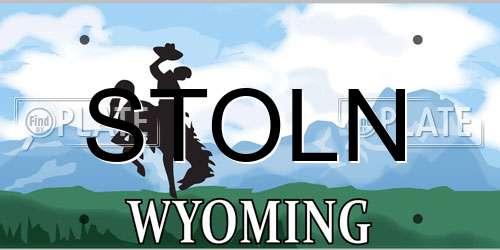 STOLN Wyoming License Plate