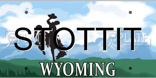 STOTTIT Wyoming License Plate