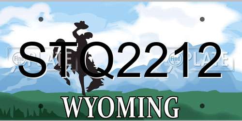 STQ2212 Wyoming License Plate