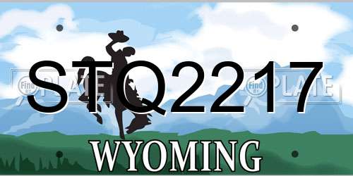 STQ2217 Wyoming License Plate