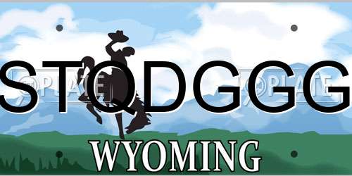 STQDGGG Wyoming License Plate