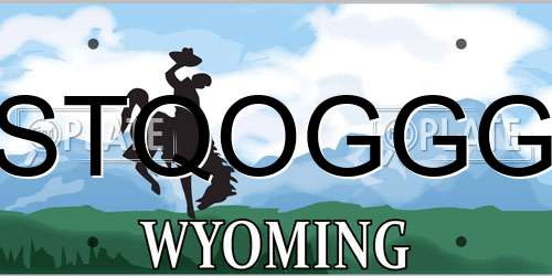 STQOGGG Wyoming License Plate