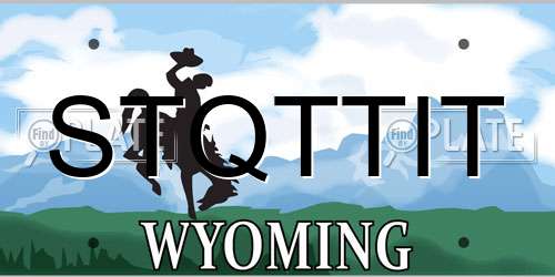 STQTTIT Wyoming License Plate