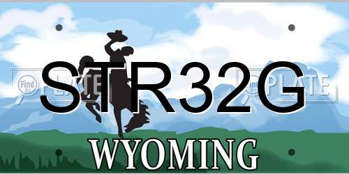 STR32G Wyoming License Plate