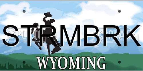 STRMBRK Wyoming License Plate