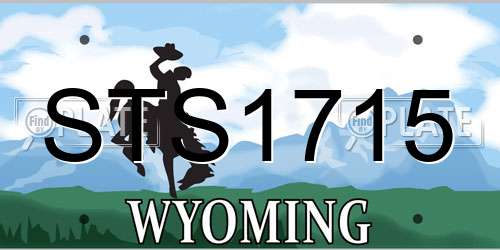STS1715 Wyoming License Plate