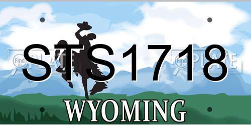 STS1718 Wyoming License Plate