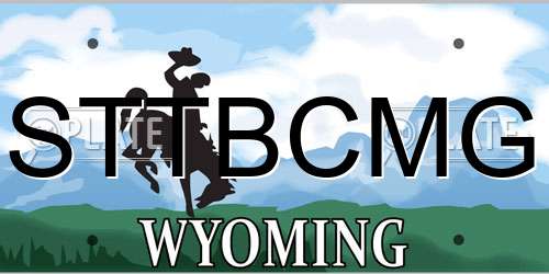 STTBCMG Wyoming License Plate
