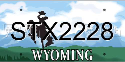 STX2228 Wyoming License Plate