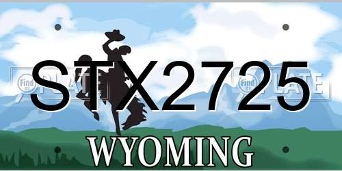 STX2725 Wyoming License Plate