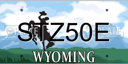 STZ50E Wyoming License Plate