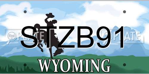 STZB91 Wyoming License Plate