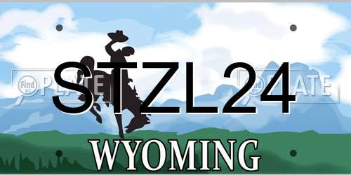 STZL24 Wyoming License Plate