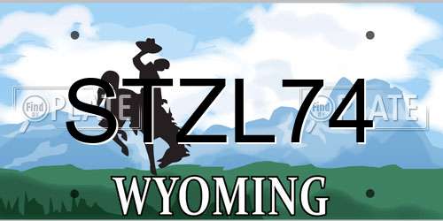 STZL74 Wyoming License Plate