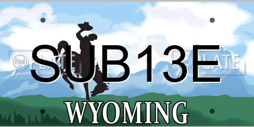 SUB13E Wyoming License Plate