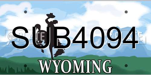 SUB4094 Wyoming License Plate
