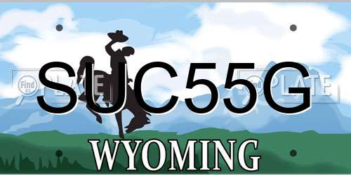 SUC55G Wyoming License Plate