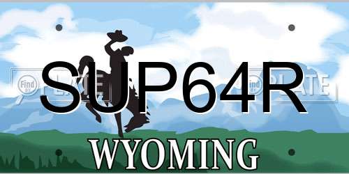SUP64R Wyoming License Plate