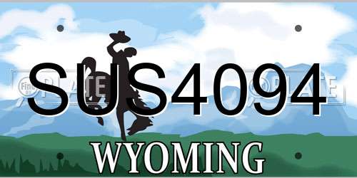 SUS4094 Wyoming License Plate