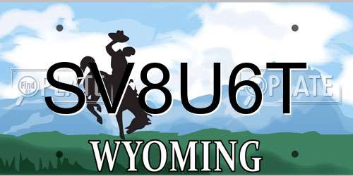 SV8U6T Wyoming License Plate