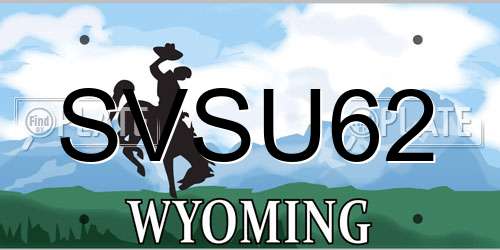 SVSU62 Wyoming License Plate