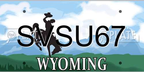 SVSU67 Wyoming License Plate