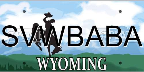 SVWBABA Wyoming License Plate
