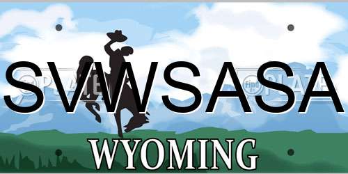 SVWSASA Wyoming License Plate