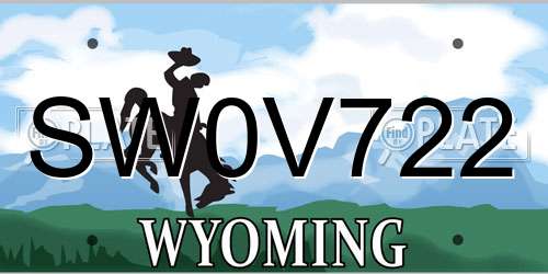 SW0V722 Wyoming License Plate