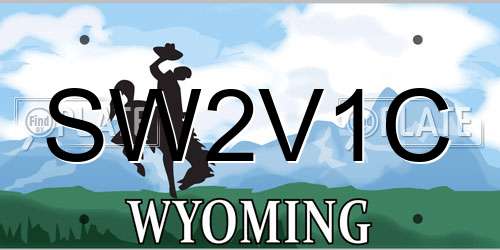 SW2V1C Wyoming License Plate
