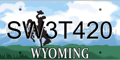 SW3T420 Wyoming License Plate