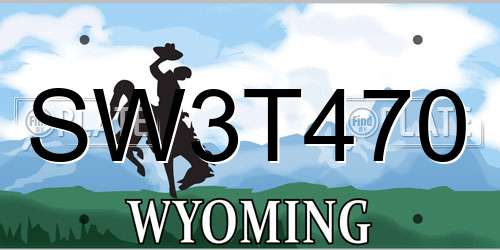 SW3T470 Wyoming License Plate
