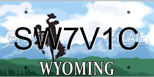 SW7V1C Wyoming License Plate