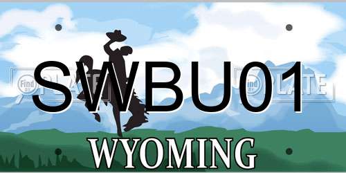 SWBU01 Wyoming License Plate