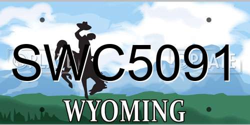 SWC5091 Wyoming License Plate