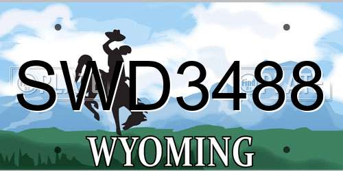 SWD3488 Wyoming License Plate